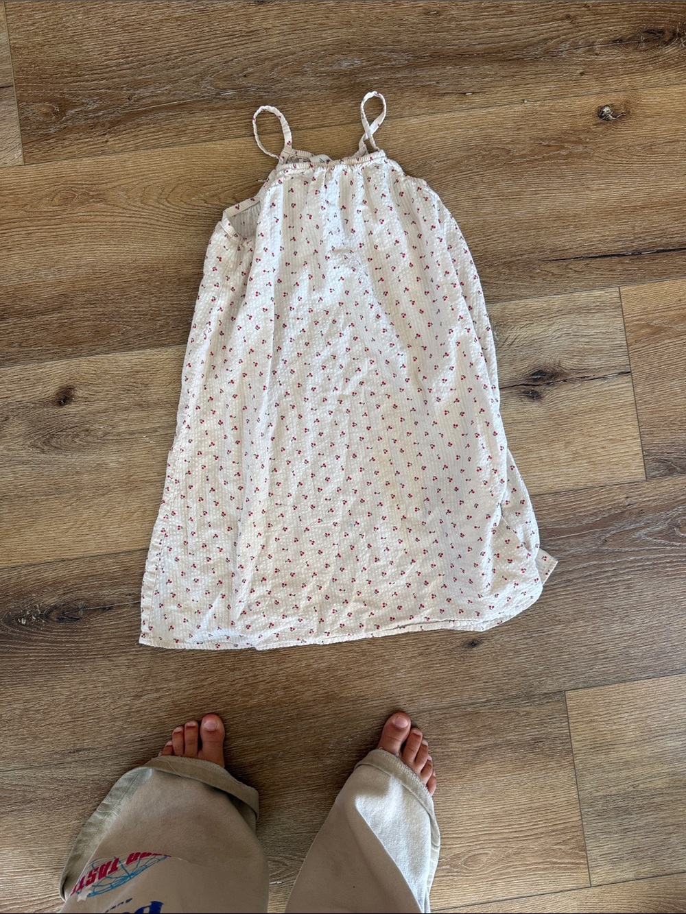 H&M Cream Sundress with Pink Dot Floral
